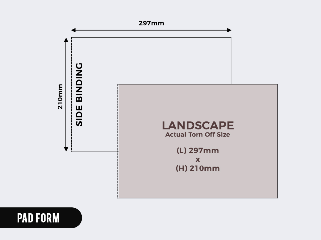 PAD FORM, LANDSCAPE TOP BINDING
