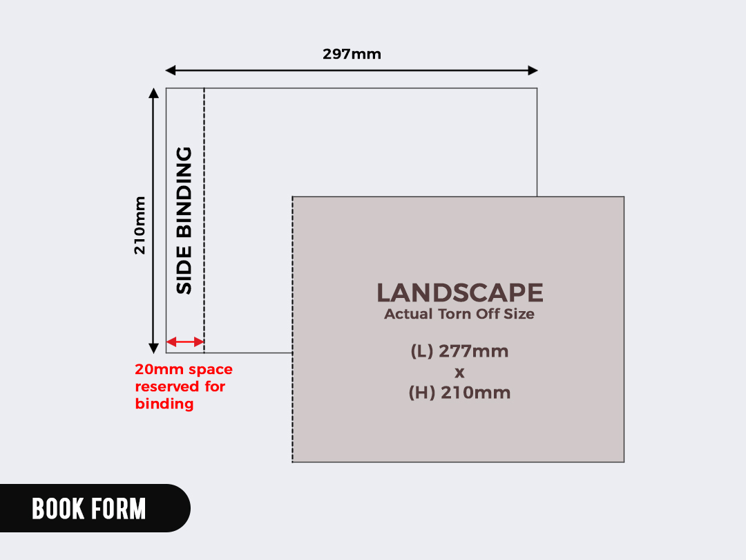 BOOK FORM, LANDSCAPE SIDE BINDING