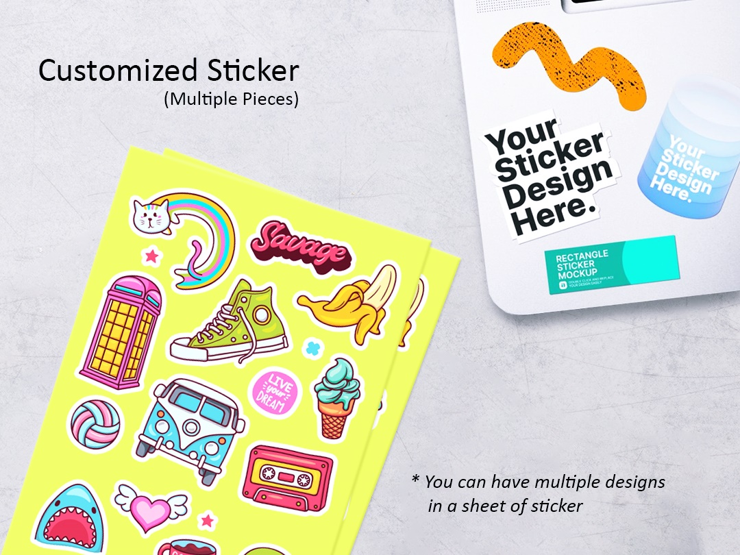 MULTIPLE SHAPES STICKER WITHIN A SHEET